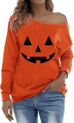 Decogiver Valentine's Day Women's Baggy Loose Fashion Graphic Long Sleeve Off Shoulder Sweatshirts in Kuwait