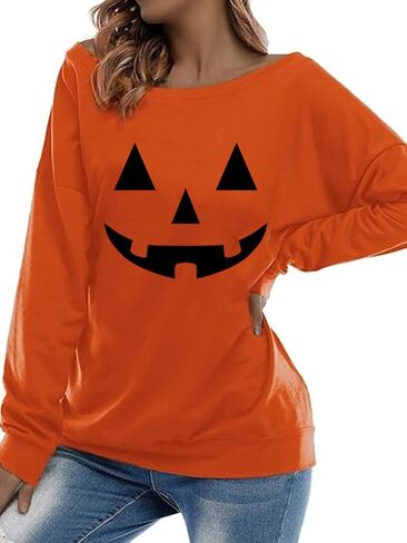Decogiver Valentine's Day Women's Baggy Loose Fashion Graphic Long Sleeve Off Shoulder Sweatshirts in Kuwait