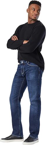 بنطال جينز Mavi الرجالي Marcus Regular Rise Slim Straight Leg Jeans، Rinse Brushed Williamsburg، 36W x 30L in Kuwait