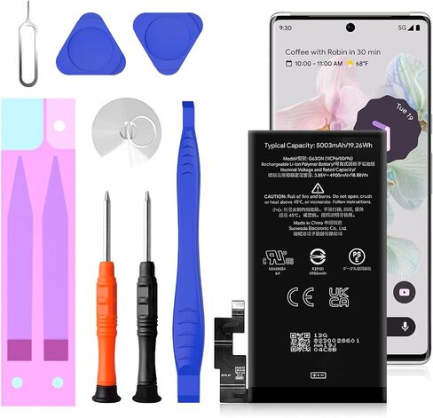 بطارية SHENMZ بقدرة 4410 مللي أمبير في الساعة لجهاز Pixel 6a، بطارية بديلة جديدة عالية السعة 0 دورة متوافقة مع Google Pixel 6a 6.1 بوصة موديل GX7AS، GB62Z، G1AZG مع مجموعات أدوات الإصلاح in Kuwait