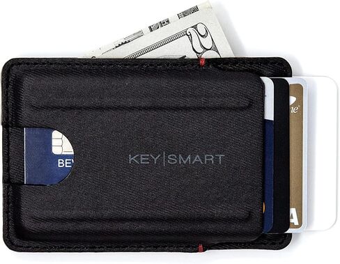 محفظة KeySmart رفيعة - محفظة صغيرة الحجم من جلد TecTuff - حامل بطاقات ائتمان بفتحات سهلة الانزلاق للرجال - محفظة جيب أمامية صغيرة وخفيفة الوزن RFID تحجب هدايا عيد الميلاد للرجال والزوج والأب in Kuwait