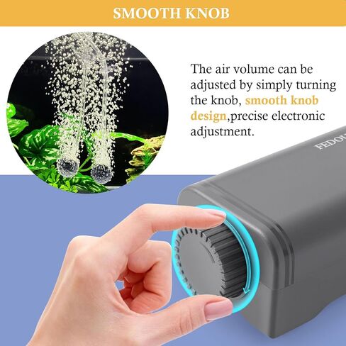 FEDOUR 80GPH Aquarium Air Pump, Ultra Quiet Oxygen Pump, Powerful Whisper Aerator for up to 100Gallon Fish and Turtle Tank, Fish Air Bubbler with Air Tube Air Stone Check Valve in Kuwait
