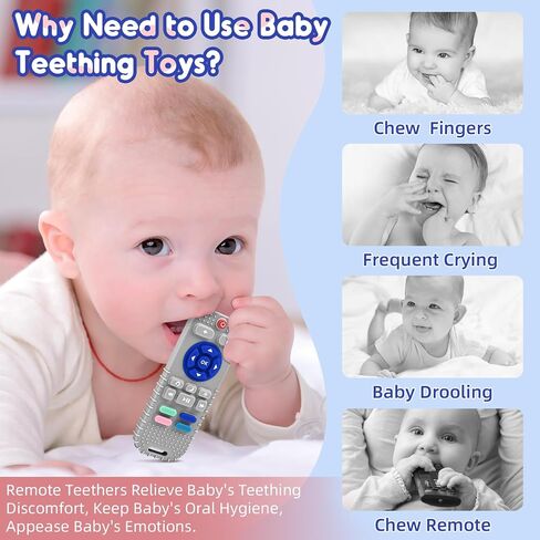 AiTuiTui Baby Teether Teething Relief Toys for 3 6 9 12 Months Gifts, Silicone Sensory Remote Control Baby Teether Toy for Babies Newborn Infant Boy Girl Autism Toys, Pink & Black in Saudi Arabia