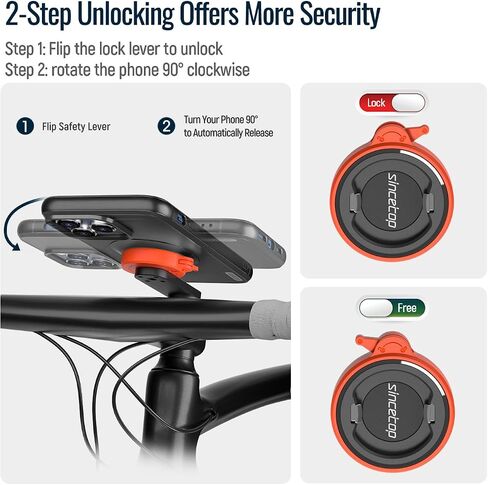 sincetop Bike Phone Mount,Mountain Bicycle Stem Phone Holder-Aluminum Handlebar Mini Phone Clip,Gravel/MTB/Road EBike Cycling Cell Phone Clamp,Quick Release Attach/Detach-Black【Series C-1st Gen】 in Kuwait