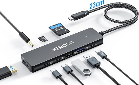 USB-C Hub: USB C Multiport Adapter for Macbook Pro Air - 9IN1 USBC to HDMI Hub Dongle - Traveling USB C Docking Station for Laptops and Type C Devices (4K HDMI 100W PD USB3.0 SD/TF Card Reader) in Kuwait