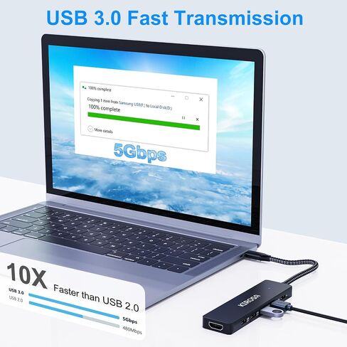 USB-C Hub: USB C Multiport Adapter for Macbook Pro Air - 9IN1 USBC to HDMI Hub Dongle - Traveling USB C Docking Station for Laptops and Type C Devices (4K HDMI 100W PD USB3.0 SD/TF Card Reader) in Kuwait