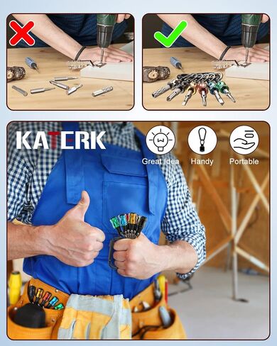 katerk 6pcs Bit Holder with Carabiner Socket for Mens Gift, 1/4 inch Hex Shank Aluminum Alloy Screwdriver Bit Holders, Quick Release Easy Change Impact Driver Drill Bit Keychain Extension (Classic) in Saudi Arabia