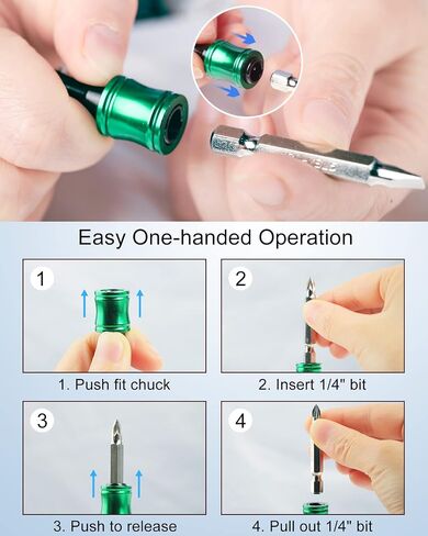 katerk 6pcs Bit Holder with Carabiner Socket for Mens Gift, 1/4 inch Hex Shank Aluminum Alloy Screwdriver Bit Holders, Quick Release Easy Change Impact Driver Drill Bit Keychain Extension (Classic) in Saudi Arabia