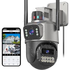 Security Camera Outdoor, 2K Wireless Outside Cameras for Home Seucrity with 3M Cord, IP66 Waterproof, AI Human Tracking, 24/7 Recording, Color Night, 2-Way Talk