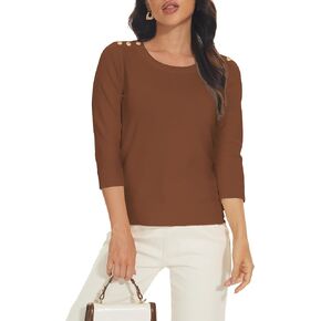 Spicy Sandia Women's 3/4 Sleeve Crew Neck Pullover Sweaters Lightweight Dressy Casual Trendy Knit Tops