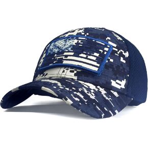 yeyimei Baseball Cap Low Profile American USA Flag Hat Adjustable Camo Mesh Unisex Caps