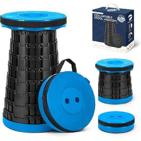 2024 Upgraded Collapsible Stool 2-Pack - Perfect Lightweight Yet Strong & Sturdy Stool with Load Capacity 620lbs Retractable Stool for Camping, Hiking & Fishing (Black)