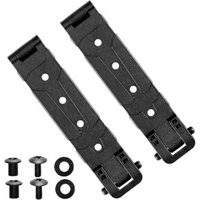 2 Pack Molle Attachment Clips with Mounting Hardware for Vests, Backpacks, Holsters, Pouches, Locking Belt Clips Black