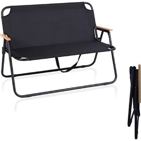 BDL Double Camping Chair Loveseat Heavy Duty Folding Double Seat Beach Chair with Cushion for Outdoor Travel Hiking Patio Beach