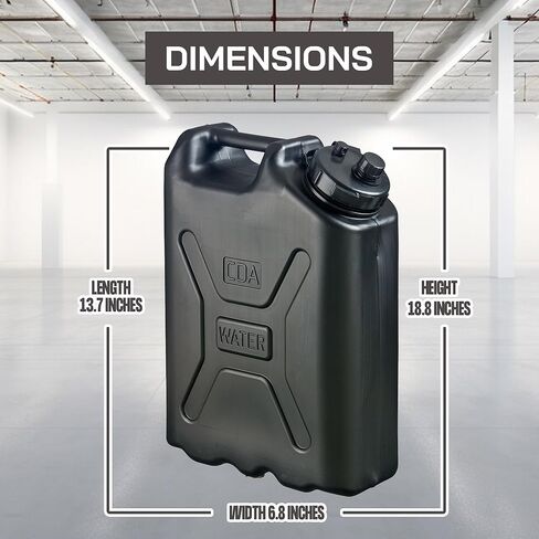 حاوية مياه بلاستيكية من سيبتر سعة 5 جالون عالية التحمل على الطراز العسكري HDPE للتخييم والطرق الوعرة والقوارب وتخزين المياه في حالات الطوارئ، (عبوتان)، أسود in Kuwait
