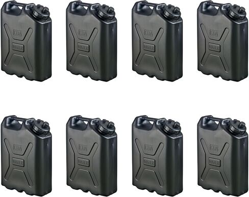 حاوية مياه بلاستيكية من سيبتر سعة 5 جالون عالية التحمل على الطراز العسكري HDPE للتخييم والطرق الوعرة والقوارب وتخزين المياه في حالات الطوارئ، (عبوتان)، أسود in Kuwait