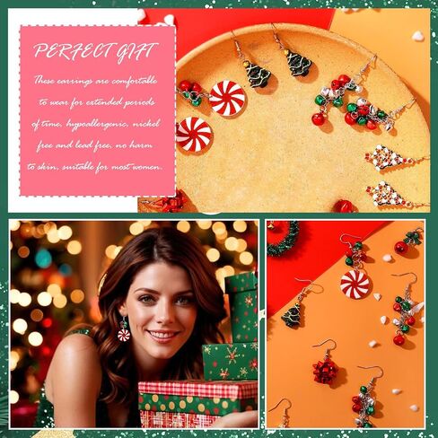 Christmas Earrings for Women Holiday Earrings for Girls Bow Christmas Tree Snowflake Earrings Christmas Earrings Bulk for Teen Girls Christmas Jewelry for Gift in Kuwait