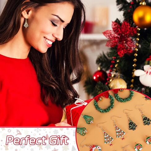 Christmas Earrings for Women Holiday Earrings for Girls Bow Christmas Tree Snowflake Earrings Christmas Earrings Bulk for Teen Girls Christmas Jewelry for Gift in Kuwait
