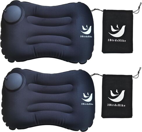 2 Pack Inflatable Pillow Camping, Inflatable Air Pillow for Neck and Lumbar Support, Press-to-Inflate Design, Travel Pillows for Camping, Hiking, and Backpacking - Blue in Saudi Arabia