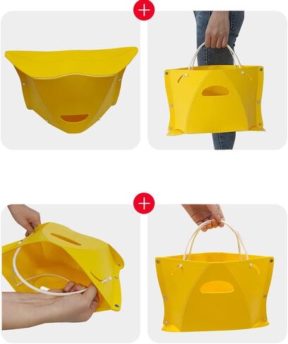Folding Portable Camping Hiking Stool with Handbag Function - Lightweight Collapsable Travel Chairs for BBQ, Library & Backpacking - Outdoor Ultralight Mini Step Stool Foldable(Yellow Small) in Saudi Arabia