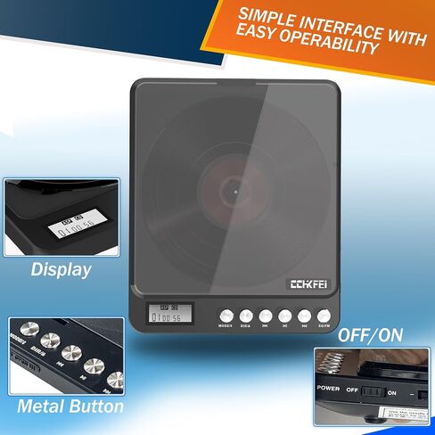 Portable CD Player with Speakers 2000mAh Rechargeable Walkman CD Player Portable with Double 3.5mm Headphones Jack,Small Anti-Shock Personal CD Player for Car Aux or Home Music Player in Kuwait