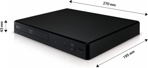 مشغل أقراص Blu-ray ومشغل DVD من LG BP350، ترقية كاملة الوضوح 1080 بكسل مع خدمات البث، وشبكة Wi-Fi مدمجة، ومخرج HDMI ومتوافق مع HI-FI الذكي، مزود بكابل Alphasonik HDMI in Kuwait