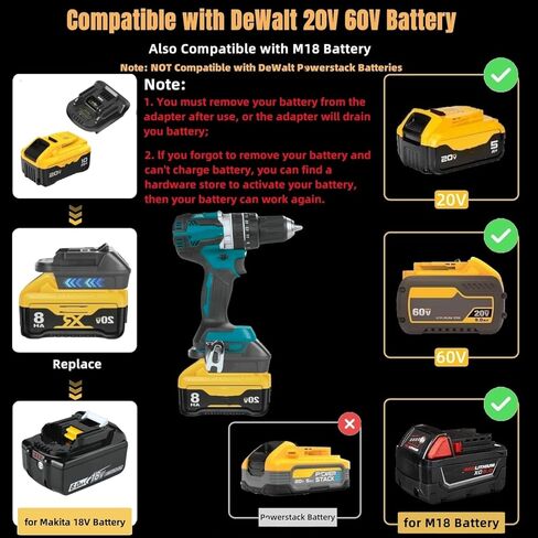 لمحول بطارية DeWalt (تحويل DeWalt 20V إلى Makita 18V) in Kuwait