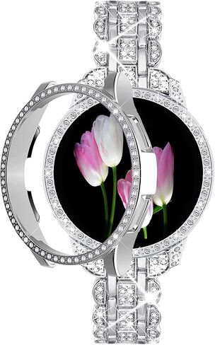 Bling Band+ Case Compatible with Samsung Galaxy Watch 7 40mm/44mm, Women Replacement Dressy Strap& Cover for Samsung Watch 7 in Kuwait