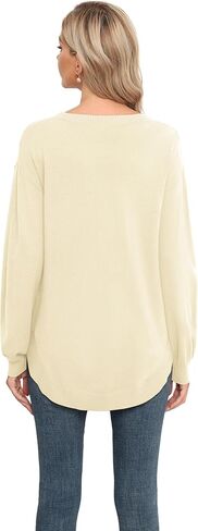 GRECERELLE Womens Long Sleeve Lightweight Crewneck Sweater Tops Casual Soft Knit Pullover Jumper in Kuwait