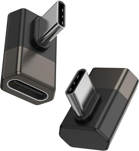 Right Angle USB C Adapter 2Pack, 90 Degree USB C Male to Type C Female Adapter Compatible with MacBook/Steam Deck/Switch/Notebook/PC/Tablet/Type-C Phones and More Devices. in Saudi Arabia