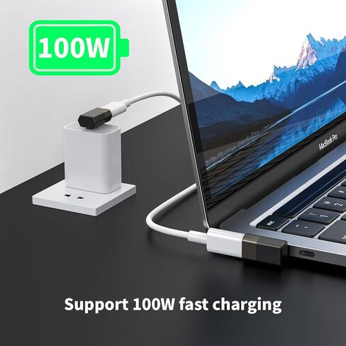 Right Angle USB C Adapter 2Pack, 90 Degree USB C Male to Type C Female Adapter Compatible with MacBook/Steam Deck/Switch/Notebook/PC/Tablet/Type-C Phones and More Devices. in Saudi Arabia