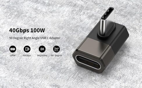 Right Angle USB C Adapter 2Pack, 90 Degree USB C Male to Type C Female Adapter Compatible with MacBook/Steam Deck/Switch/Notebook/PC/Tablet/Type-C Phones and More Devices. in Saudi Arabia
