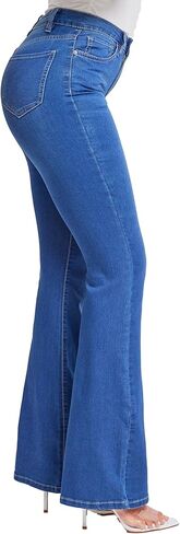 YMI Women's Tall Size Hyper Denim Basic 5 Pkt 1 Btn Hr Flare Long Inseam in Kuwait