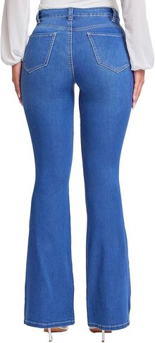 YMI Women's Tall Size Hyper Denim Basic 5 Pkt 1 Btn Hr Flare Long Inseam in Kuwait