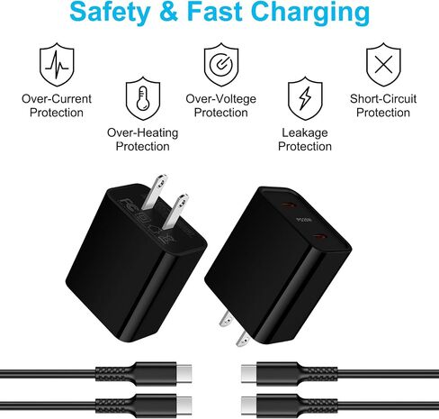 25W Samsung Super Fast Charger Adapter for Samsung Galaxy A55 A35 A34 S24 Z Flip6 A54 A14,Dual Port USB C Wall Charger Block 6ft Type C Cable for Motorola Moto G 2024/G Stylus 5G/G Power/Edge+/Razr 50 in Saudi Arabia