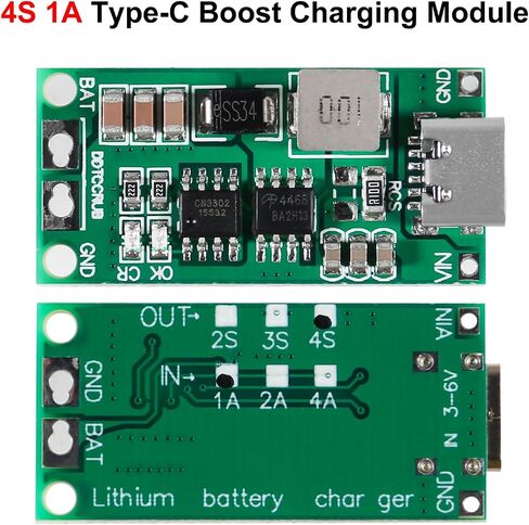 2PCS 2S 4A Type-C USB Lithium Li-ion Battery Charging Protection Board Boost Charging Module DC 8.4V 12.6V 16.8V in Saudi Arabia