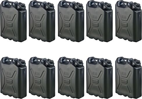 حاوية مياه بلاستيكية من سيبتر سعة 5 جالون عالية التحمل على الطراز العسكري HDPE للتخييم والطرق الوعرة والقوارب وتخزين المياه في حالات الطوارئ، (4 عبوات)، أسود in Kuwait