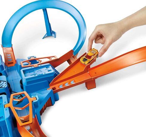 Hot Wheels Toy Car Track Set, Criss Cross Crash with 1:64 Scale Vehicle, Powered by a Motorized Booster (Amazon Exclusive) in Saudi Arabia