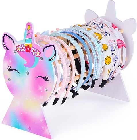 Basumee Girls Headband Holder Organizer Hair Hoop Headband Display Stand Unicorn Hairband Stand Organizer Headband Storage Home Room Decors for Girls, Blue Purple in Kuwait