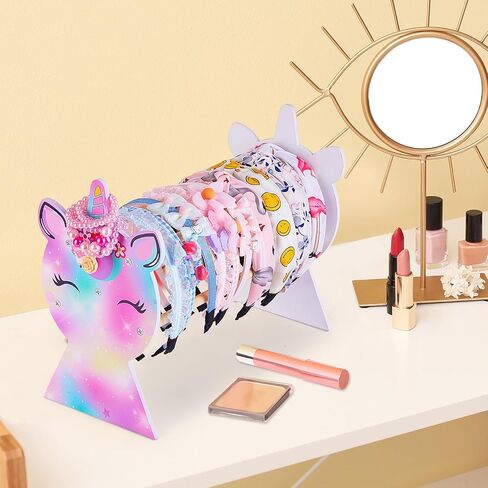 Basumee Girls Headband Holder Organizer Hair Hoop Headband Display Stand Unicorn Hairband Stand Organizer Headband Storage Home Room Decors for Girls, Blue Purple in Kuwait