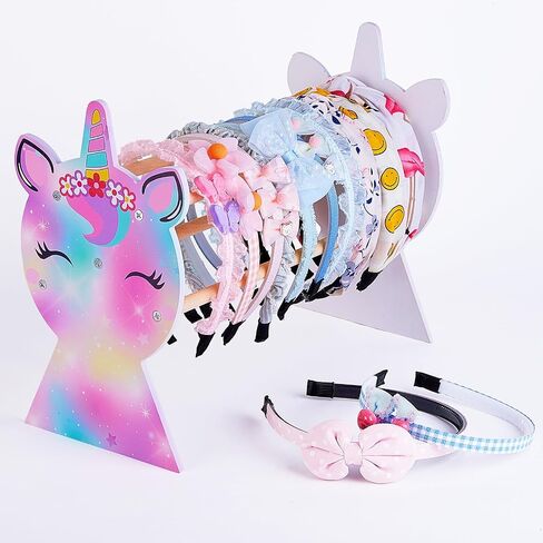 Basumee Girls Headband Holder Organizer Hair Hoop Headband Display Stand Unicorn Hairband Stand Organizer Headband Storage Home Room Decors for Girls, Blue Purple in Kuwait