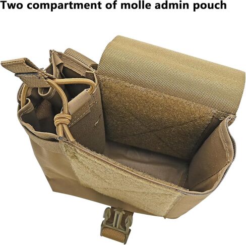 MOLLE GP Admin Pouch, Tactical Utility Pouch with Dual Compartments and Open-Top Side Pocket for Radio, Magazines, Water Bottle, IFAK Storage, Chest Rig Belt Backpack Compatible in Saudi Arabia
