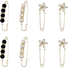 20Pcs Pearl Safety Pins Brooches for Women Sweater Shawl Pins Pearl Brooch Pins for Women Fashion for Clothing,Cardigan,Collar,Dress,Pants,Skirt,Waist Decor