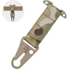 Tactical Gear Clip T-Mount Molle Clip Molle Bag Clip Tactical Clash Hook Hanging Carabiner, MOLLE Webbing Belt Clip with HK Hook for Tactical Backpack Vest Belt Multicam, RAZMC01