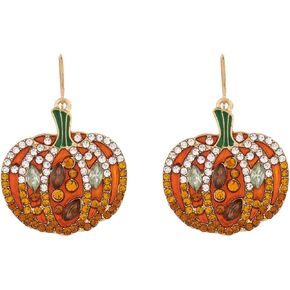Halloween Skull Earrings for Women,Geometric Metallic Cutout Filigree CZ Skeleton Dangle Jewelry for Halloween Party,Halloween Gifts for Girls Firopia