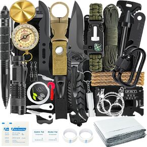 Survival Kits 38 in 1, Gifts for Men Dad Husband Him Fathers Day, Survival Gear and Equipment, Camping Accessories/Cool Gadget/Fishing Hunting Camping Essentials for Teen Men Women Adventure Lovers