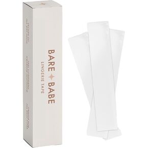 Bare Babe Double Sided Tape for Clothes and Body - Adhesive Fashion Tape for All Skin Shades - Transparent Clear Body Tape for Women's Clothing - Hypoallergenic Fabric Tape for Clothes - 50 Strips