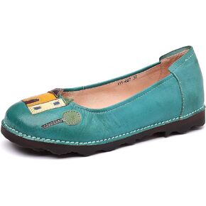 Trsorini Women Casual Loafers Shoes Slip on Leather Soft Sole Dress Shoes
