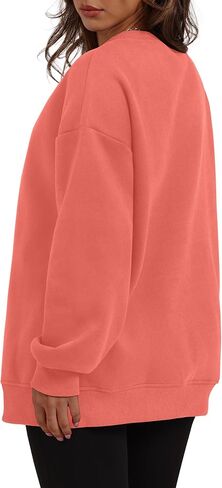 WIHOLL Womens Oversized Sweatshirts Crewneck Long Sleeve Tops Fleece Pullover Fall Fashion Clothes with Pocket in Saudi Arabia