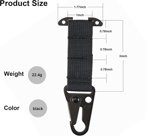Tactical Gear Clip T-Mount Molle Clip Molle Bag Clip Tactical Clash Hook Hanging Carabiner, MOLLE Webbing Belt Clip with HK Hook for Tactical Backpack Vest Belt Multicam, RAZMC01 in Saudi Arabia